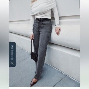 Abercrombie & Fitch High Rise Vintage Straight Jeans In Dark Grey